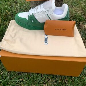 Louis Vuitton Men's Sneakers in Green and White